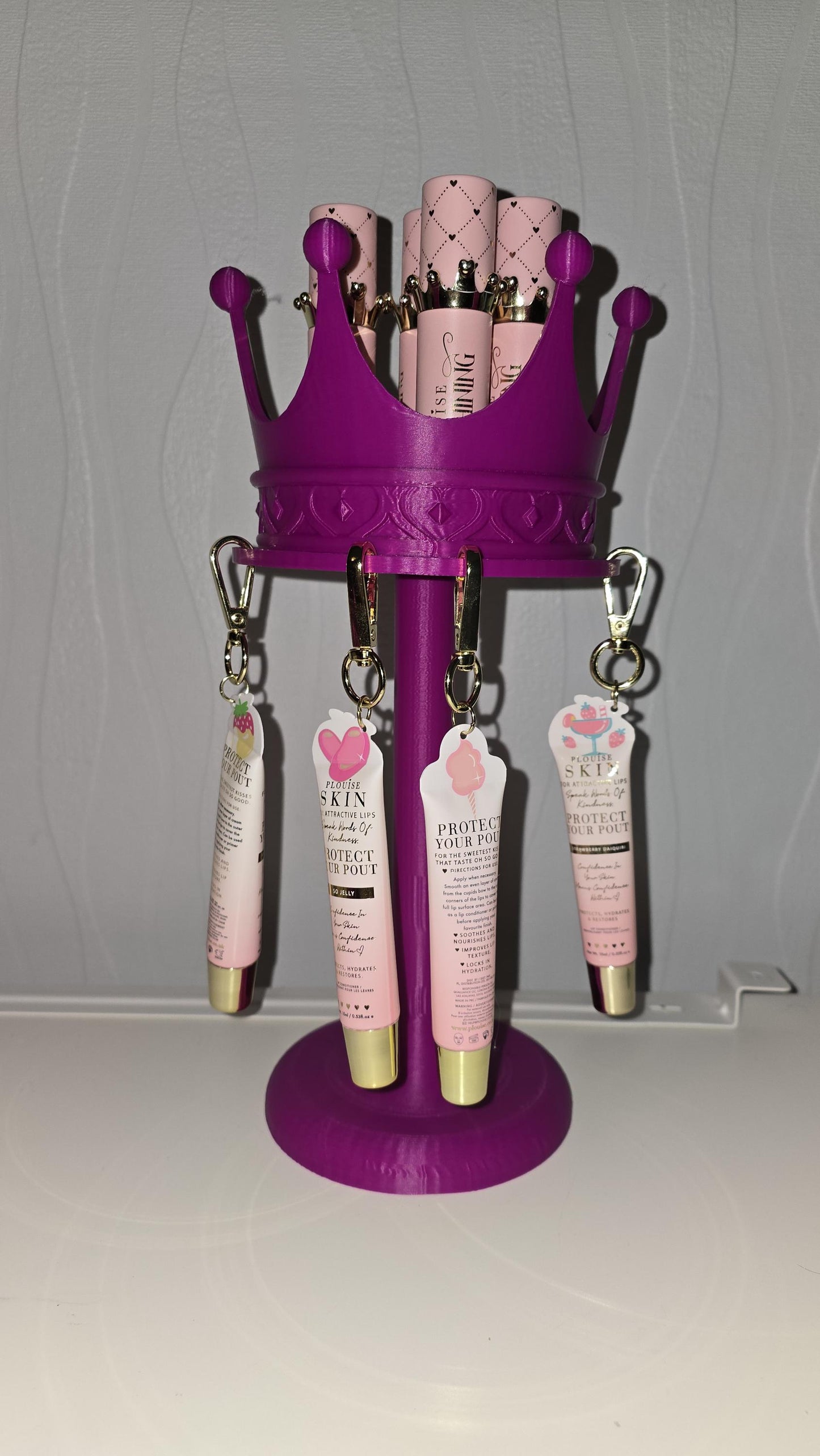 3D Printed Lip Oil Crown rotating Display / Organiser / Lip Conditioner / Lip Drip