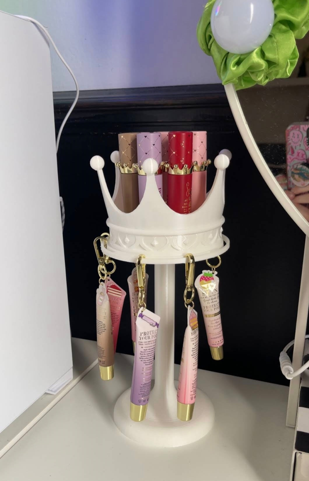 3D Printed Lip Oil Crown rotating Display / Organiser / Lip Conditioner / Lip Drip