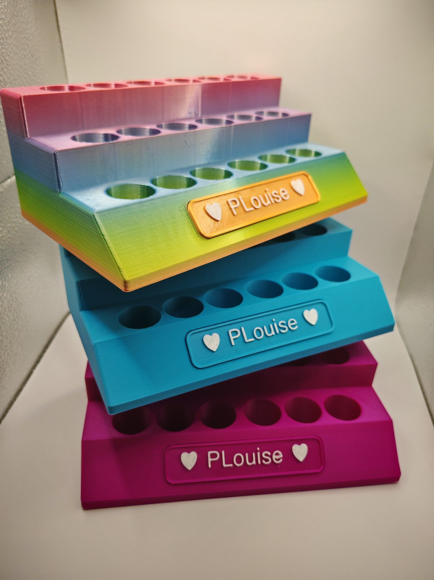 Lip Oil display with personalised name plaque