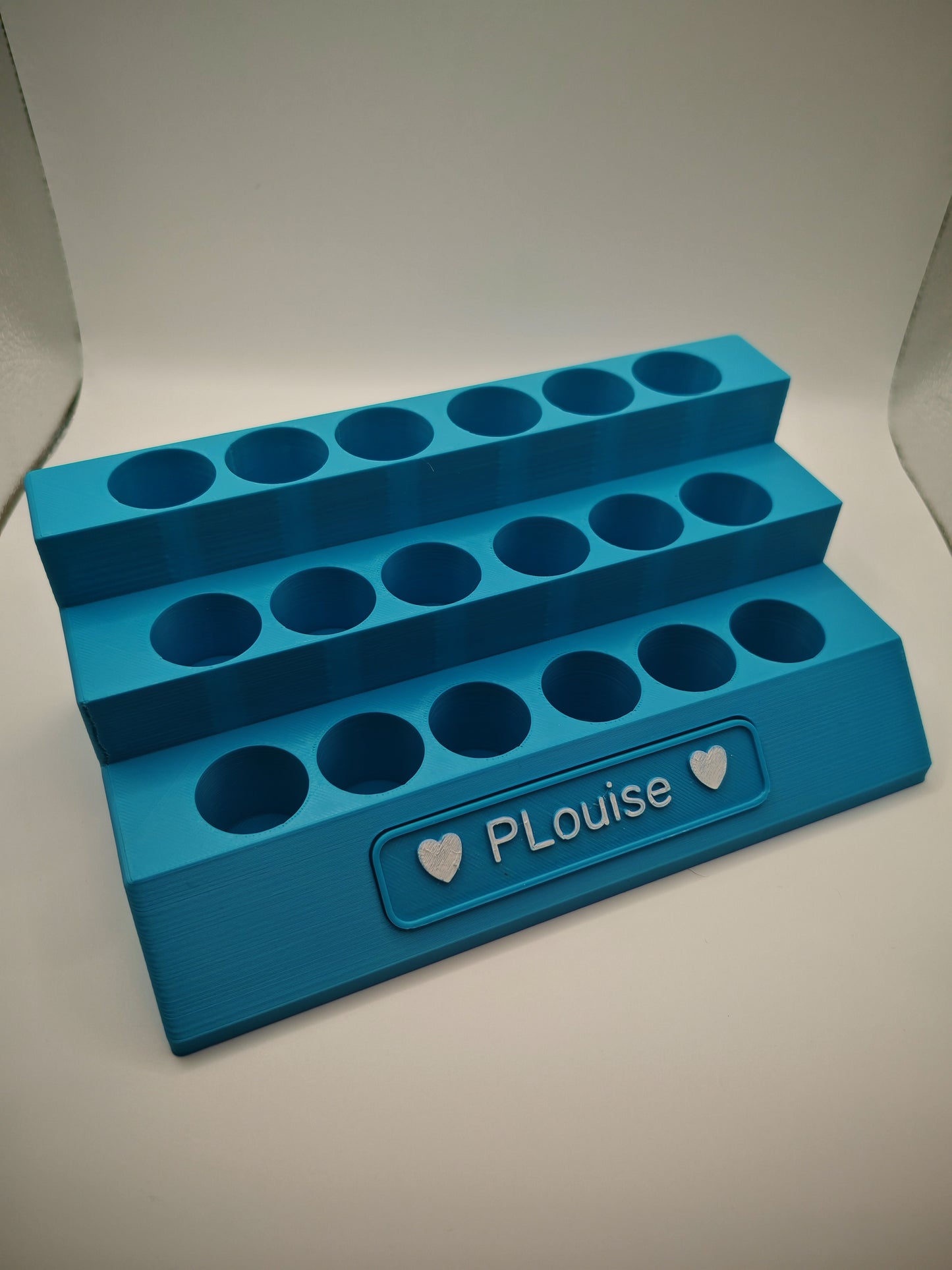Lip Oil display with personalised name plaque