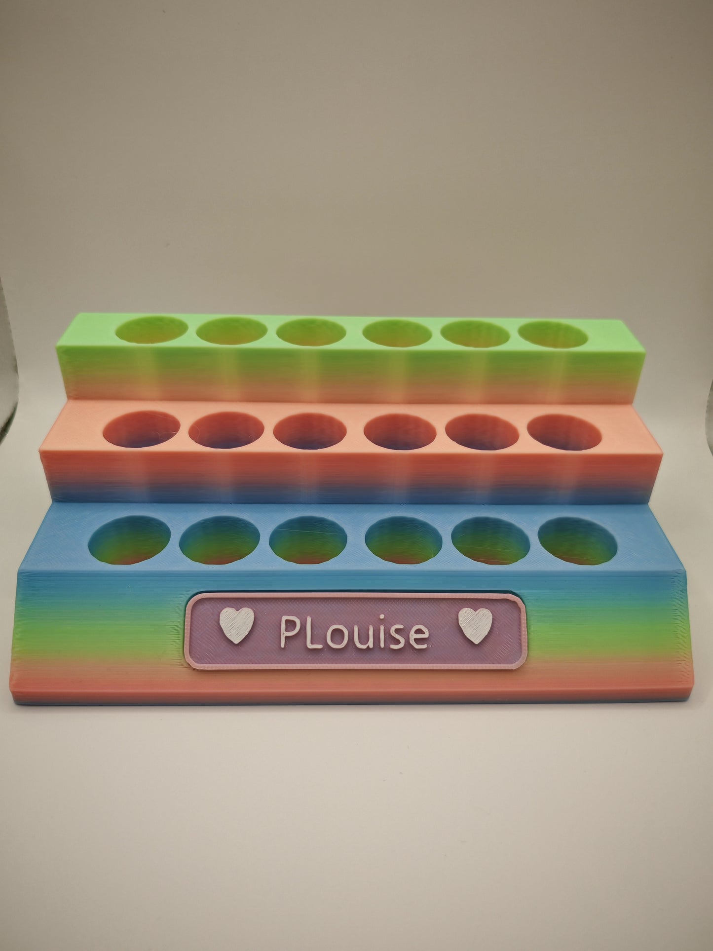 Lip Oil display with personalised name plaque