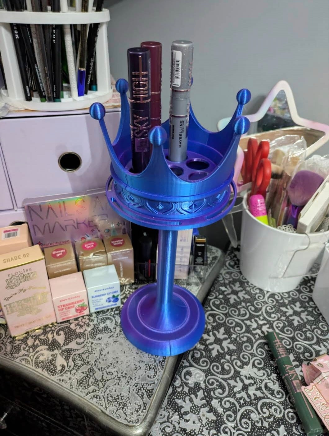 3D Printed Lip Oil Crown rotating Display / Organiser / Lip Conditioner / Lip Drip