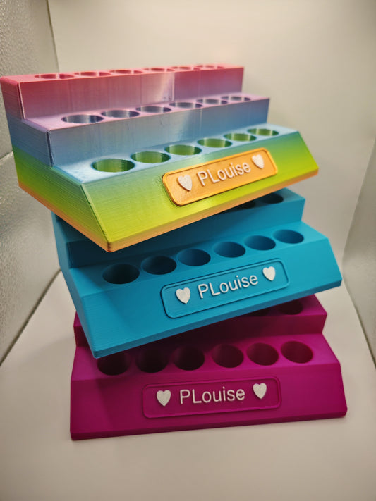 Lip Oil display with personalised name plaque