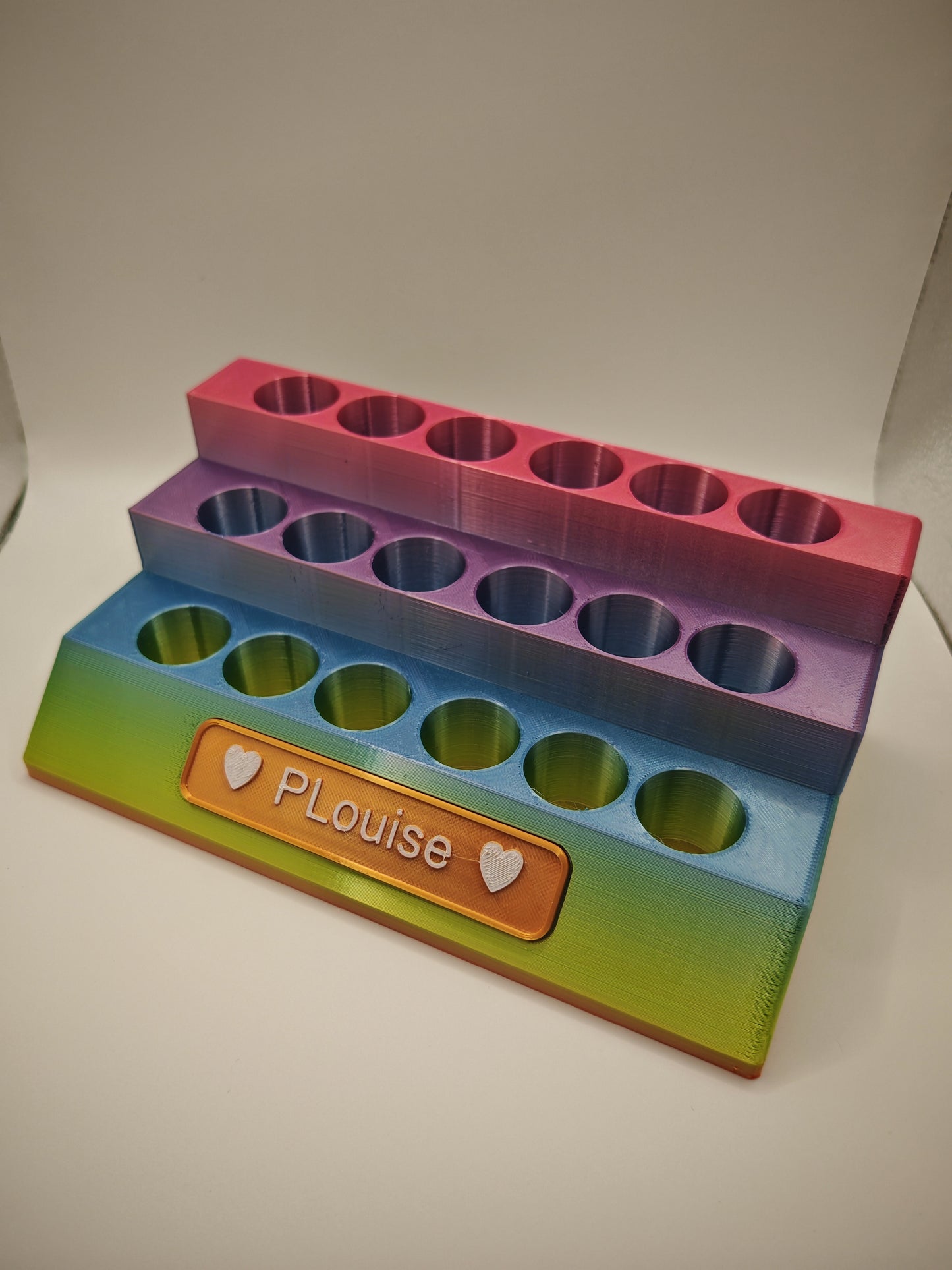 Lip Oil display with personalised name plaque